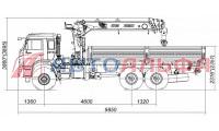 Камаз 43118 (6×6) бортовой автомобиль  с КМУ - схема