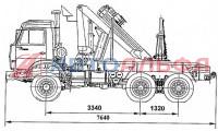 Камаз 53229 (6×4) лесовоз  с КМУ - схема