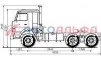 Камаз 54115 (6×4) седельный тягач - схема