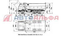 Камаз 55102 (6×4) самосвал - схема