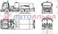 КАМАЗ 65115 (6×4) вакуумный автомобиль  на метане - схема 2