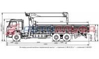 Камаз 65117 (6×4) бортовой автомобиль  с КМУ - схема