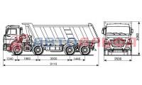 Камаз 65201 (8×4) самосвал - схема