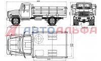 ГАЗ 3307 (4×2) бортовой автомобиль - схема