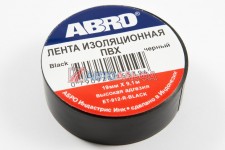 ET-912-BLK Изолента 19 мм х 9,1 м ABRO (черная) - ABRO — фото 255x150