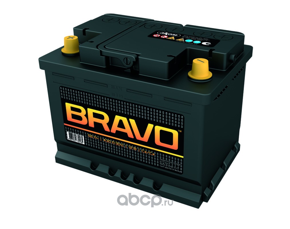 4607034730185 Аккумулятор 6СТ- 55 Bravo п.п. (пусковой ток 430А) L2 (AKOM) — фото 255x150