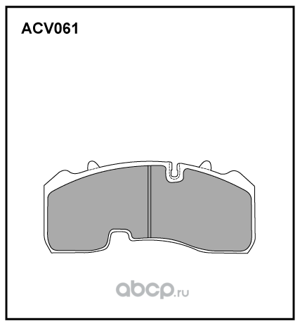 acv061k Колодки тормозные BPW дисковые (с выточкой под датчик износа, KNORR SB3745) (4шт.) ALLIED NIPPON — фото 255x150
