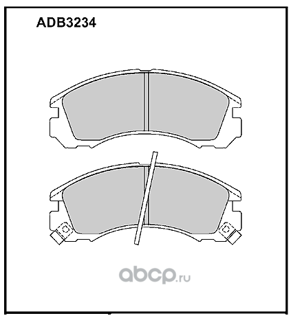 adb3234 Колодки передние MITSUBISHI Outlander/Galant/Pajero+PSA C-Crosser ALLIED NIPPON ADB 3234 — фото 255x150