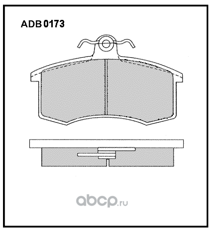 adb0173 Колодки тормозные передние для а/м ВАЗ-2108-09, 2113-15 (компл 4шт) — фото 255x150