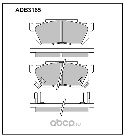 adb3185 Колодки тормозные HONDA CIVIC V/CRX II 95- перед — фото 255x150