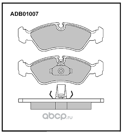 adb01007 Колодка тормозная передняя для а/м Opel Astra F, G, Vectra A, B ALLIED NIPPON — фото 255x150