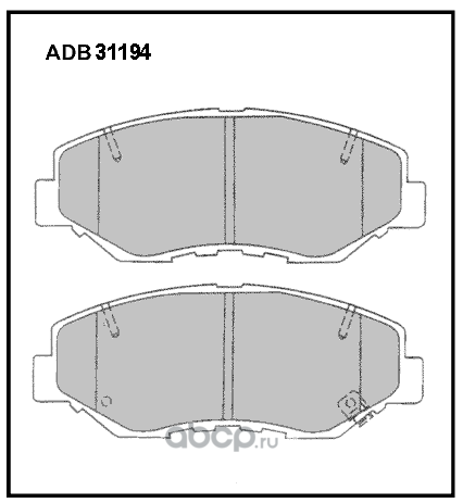 adb31194 Колодки передние HONDA CRV II 2.0L -06 ALLIED NIPPON ADB 31194 — фото 255x150