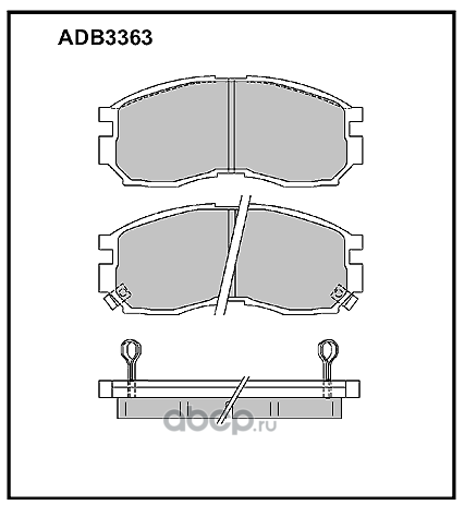 adb3363 Колодки тормозные передние для а/м MITSUBISHI COLT III (C5 A), ECLIPSE I (D2 A) — фото 255x150