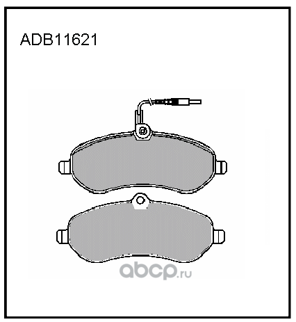 adb11621 Колодки передние CITROEN Jumpy/FIAT Scudo/PEUGEOT Expert ADB 11621 — фото 255x150