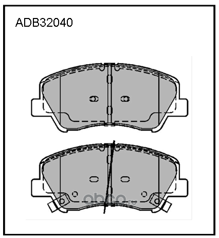 adb32040 Колодки тормозные передние для а/м HYUNDAI SOLARIS IV (RB) 10 (компл 4шт) — фото 255x150