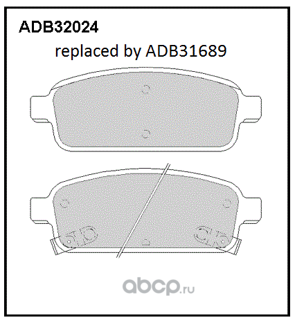 adb32024 Колодки тормозные CHEVROLET Cruze (09-), Orlando (10-) задние (4шт.) ALLIED NIPPON — фото 255x150