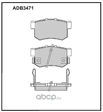 adb3471 Колодки задние HONDA/ROVER/SUZUKI Swift III 0510 ALLIED NIPPON ADB 3471 — фото 255x150