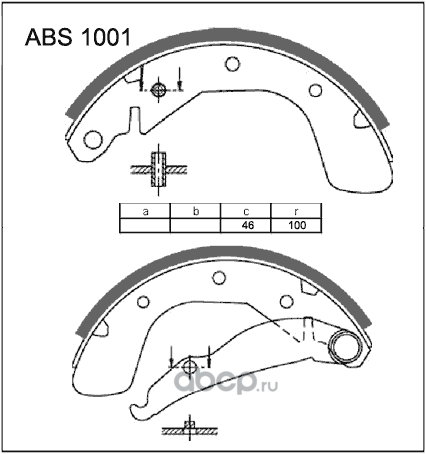 abs1001 Колодка тормозная задняя для а/м Chevrolet Lanos/ Daewoo Nexia ALLIED NIPPON — фото 255x150