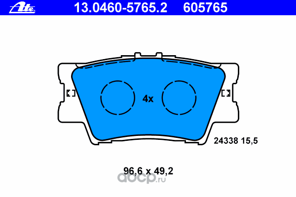 13046057652 Колодки дисковые з Toyota RAV4 2.0/2.2D 06 — фото 255x150