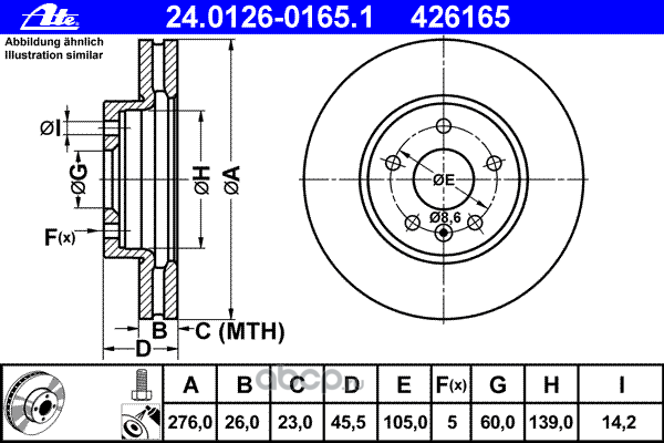 24012601651 Диск тормозной GM CRUZE/ASTRA J 09- перед 276мм R15 — фото 255x150