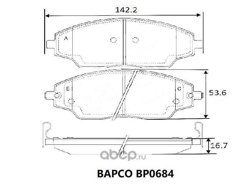 bp0684 Колодки тормозные CHEVROLET AVEO 06- 1.2-1.4 передн — фото 255x150