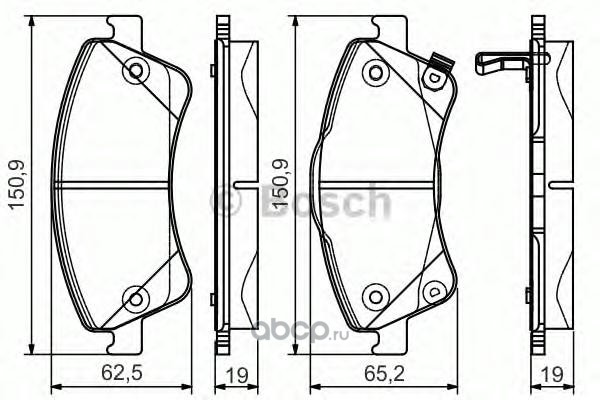 0986495106 Колодки тормозные TOYOTA Avensis (09-) передние (4шт.) BOSCH — фото 255x150