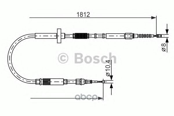 1987477659 Трос стояночного тормоза AUDI A4 (94-01) левый/правый BOSCH — фото 255x150