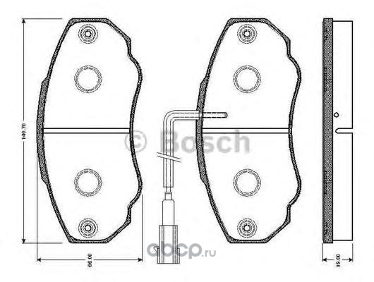 0986tb2432 Колодки тормозные FIAT Ducato (02-) передние дисковые (4шт.) BOSCH — фото 255x150