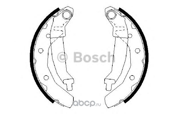 0986487628 Колодки тормозные DAEWOO Matiz (98-) CHEVROLET Spark (05-) задние барабанные (4шт.) BOSCH — фото 255x150