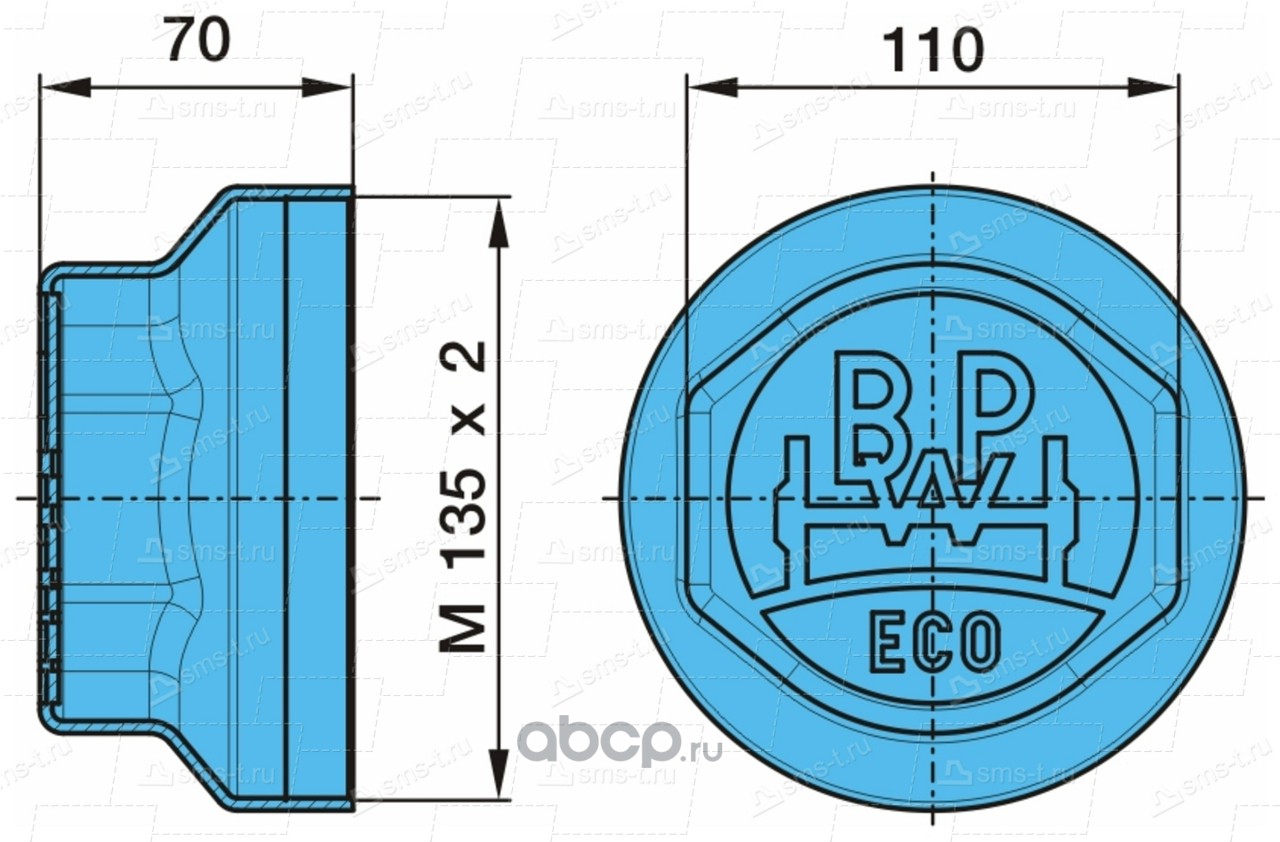 0321225080 Крышка ступицы BPW Eco 10-12t (внутренняя резьба М135х2) — фото 255x150