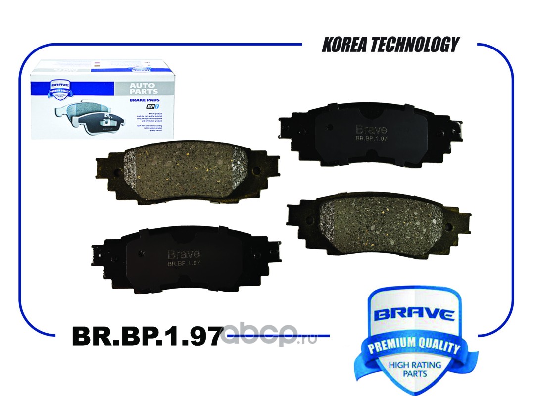 brbp197 Колодки задние Toyota Camry 17-, Rav4 18-, Lexus ES 18-, RX 15- BRAVE BR.BP.1.97 — фото 255x150