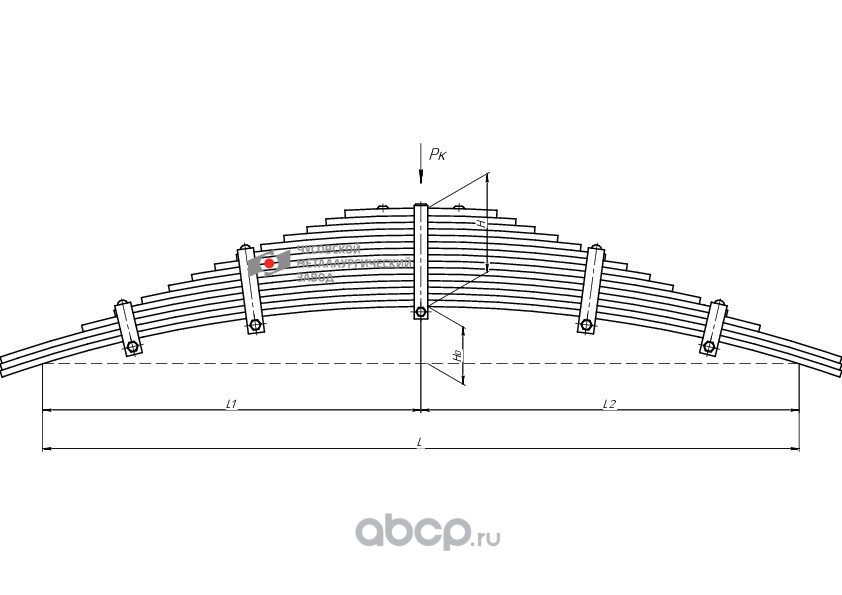 690000101 5557-2912122-11 ЧМЗ - Рессора задняя 15-ти лист.УРАЛ-5557(L1550мм) — фото 255x150