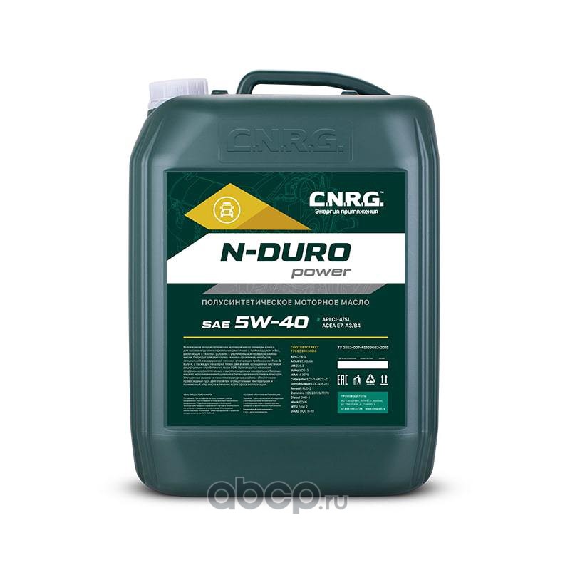 cnrg0340020 Масло моторное C.N.R.G. N-Duro Power 5W-40 CI-4SL 20L — фото 255x150