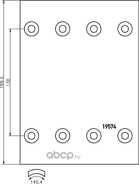 bc801a7340 Накладки тормозные 19574 1-й ремонт BPW 300х200 — фото 255x150