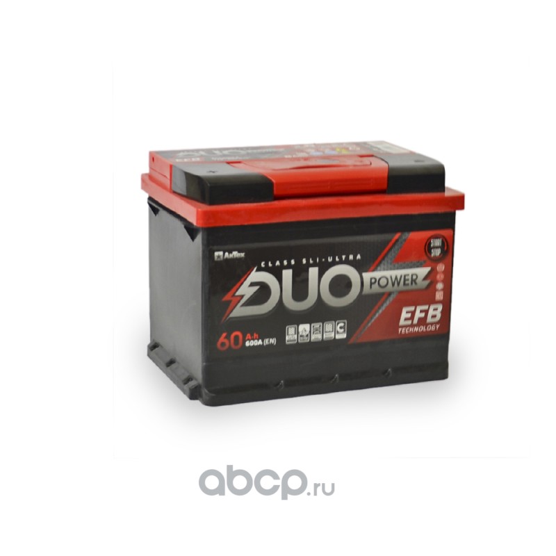 duopefb603r Аккумулятор 60Ah 610A 242х175х190 (EFB) о.п. (-+) — фото 255x150