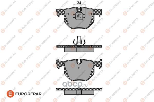 1617272080 Колодки тормозные дисковые BMW 7 (E65, E66, E67) 730i, 730d 01 EUROREPAR 1617272080 — фото 255x150