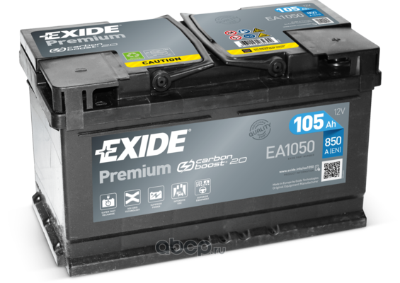 ea1050 АКБ EXIDE  Premium 105A/ч (EA1050)  (-/+)  12V 850A EN  315x175x205 — фото 255x150