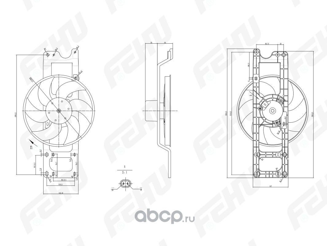 ffc1068h Электровентилятор охлаждения с Кожухом для Renault Logan (04-) — фото 255x150