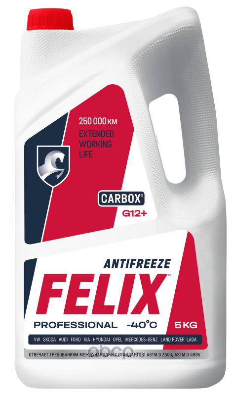 430206033 Антифриз Felix CARBOX G12+ готовый -40C красный 5 кг 430206033 — фото 255x150