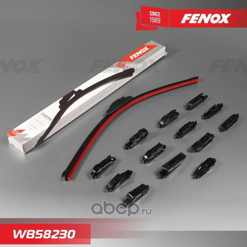 wb58230 ЩЕТКА СТЕКЛООЧИСТИТЕЛЯ Крепление: 14 в 1 58см (23"); бескаркасная Fenox WB58230 — фото 255x150