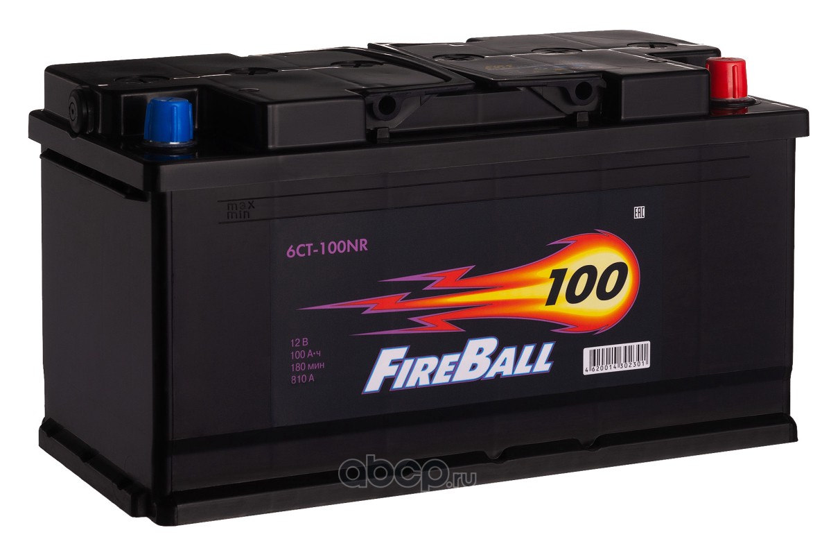 600120020 Аккумулятор 100 "FIRE BALL" обратная полярность (L5- 353*175*190) 6СТ- 100 R — фото 255x150