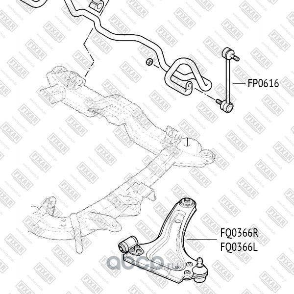 fp0616 Тяга стабилизатора передняя левая/правая OPEL Combo/Corsa/Vectra/Meriva 01->SAAB 9-5 97-> FIXAR FP0616 — фото 255x150