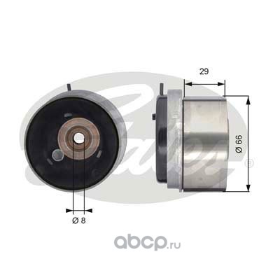 t43143 Ролик ГРМ натяжной  Aveo (T250) 1,4 (05-) (T300) 1,6 (11-) Cruze 1,8 (09-) GATES — фото 255x150
