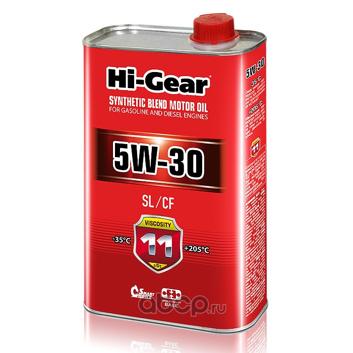 hg1130 Масло Hi-Gear моторное 5W30 (SL/CF) 1л (полусинтетика) — фото 255x150