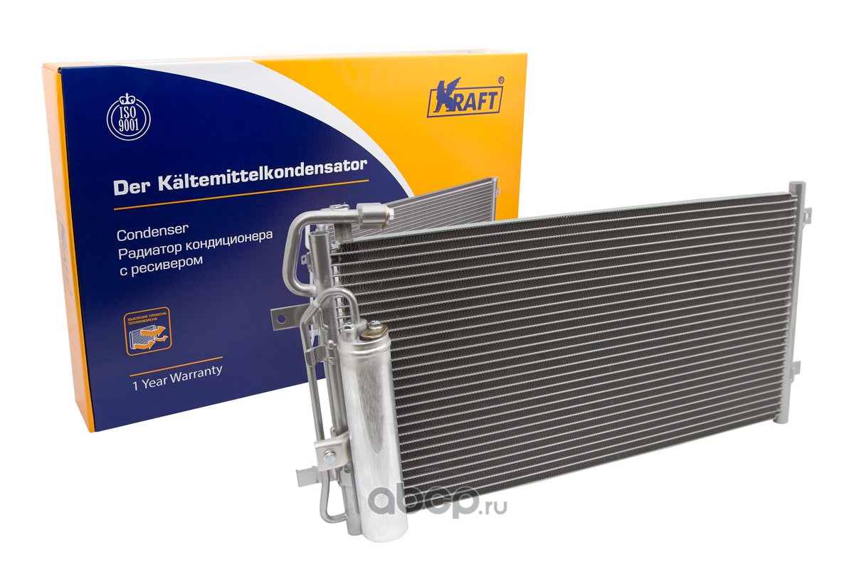 kt104043 Радиатор кондиционера с ресивером ВАЗ 2170-72 (А/С Halla) OBER KRAFT KT104043 — фото 255x150