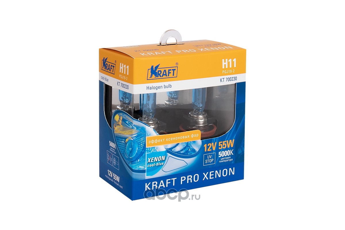 kt700230 Лампа Автолампа H11 12v 55w (PGJ19-2) Kraft Pro Xenon (2шт) — фото 255x150