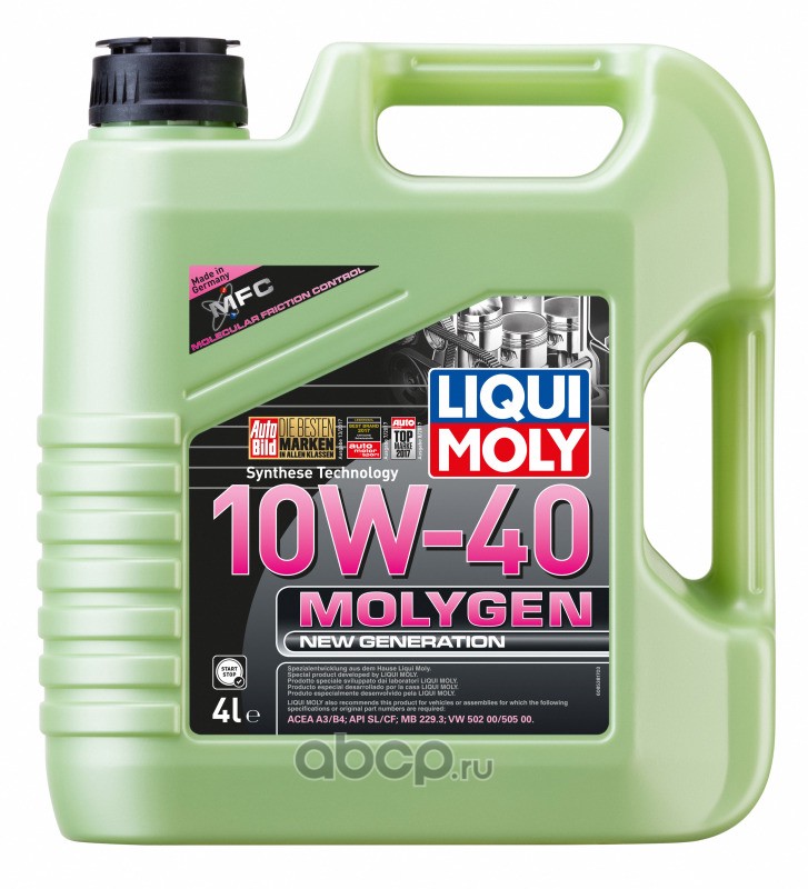 9060 Масло моторное LIQUI MOLY Molygen New Generation 10W-40 полусинтетическое 4 л 9060 — фото 255x150