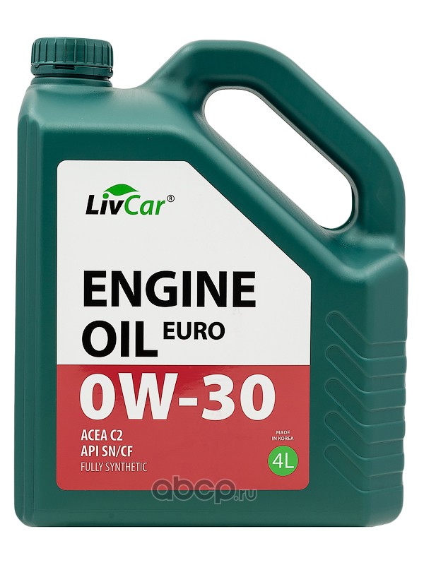 lc7110030004 Масло моторное LivCar Engine Oil EURO 0W-30 ACEA C2 API SN/CF (4л) — фото 255x150