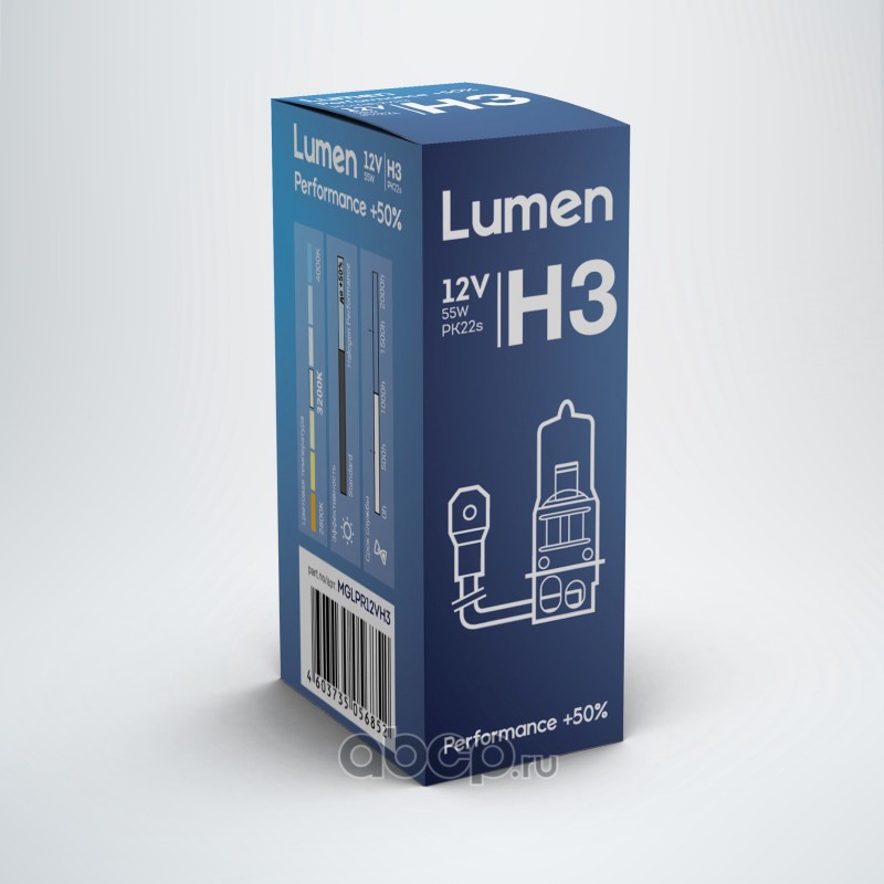 mglpr12vh3 Лампа галоген.H3 12 V 55 W (PK22s) Performance +50 (Lumen) — фото 255x150
