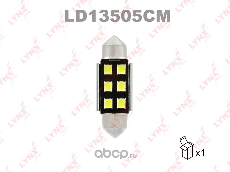 ld13505cm Лампа светодиодная 12V C5W 5W SV8, 5 7000K LYNXauto CANBUS 1 шт. картон T11X35mm LD13505CM — фото 255x150